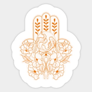 Hamsa Koi (Orange) Sticker